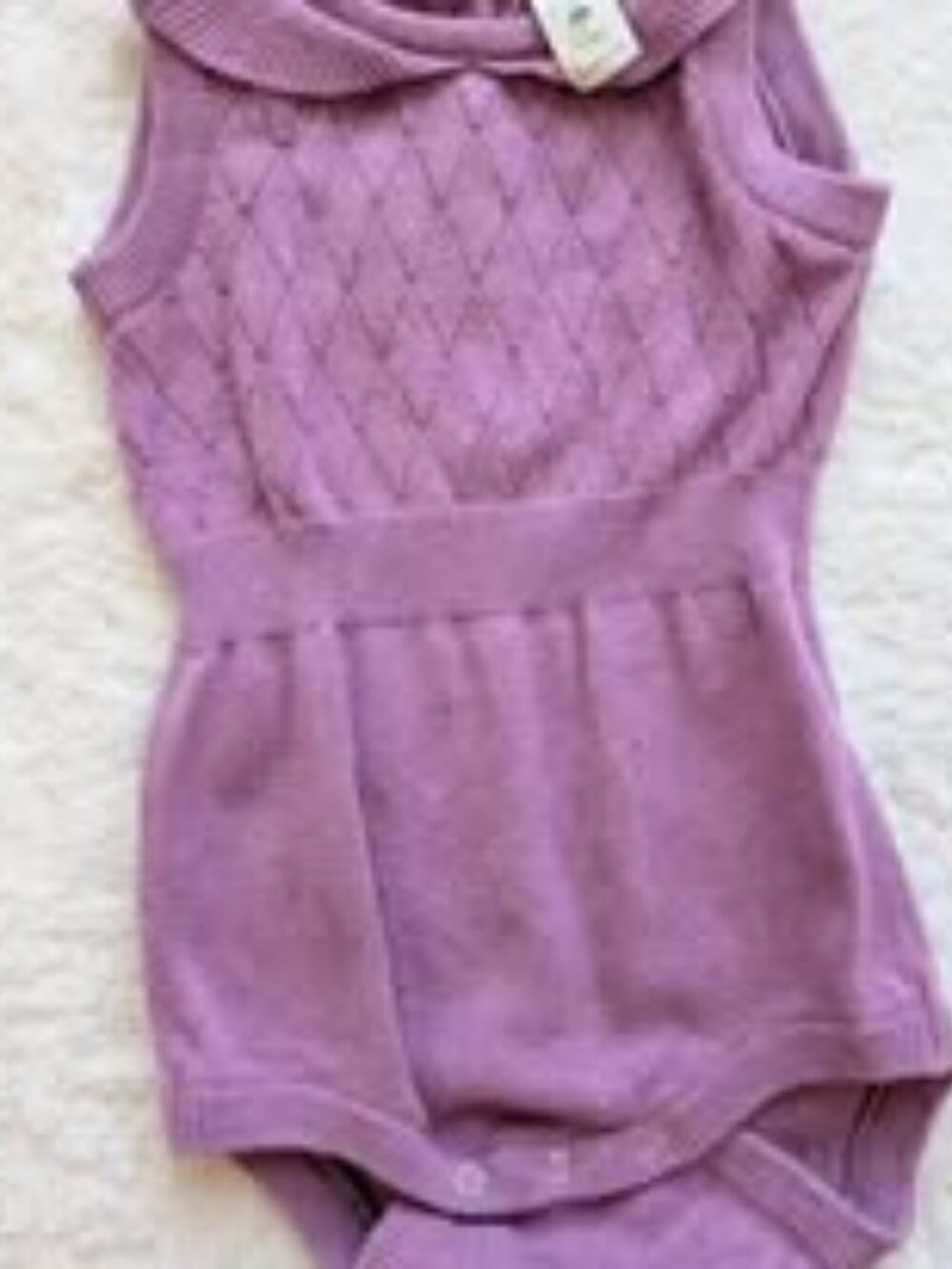 Kate Quinn Baby Girls Purple Knit Romper Size 12-18M